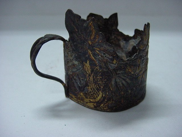 화조문 금동잔받침(잔대)