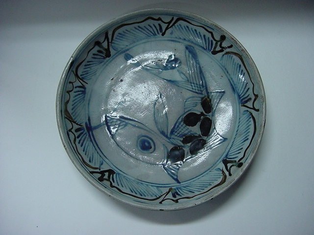 청화및철화 어문 대형접시