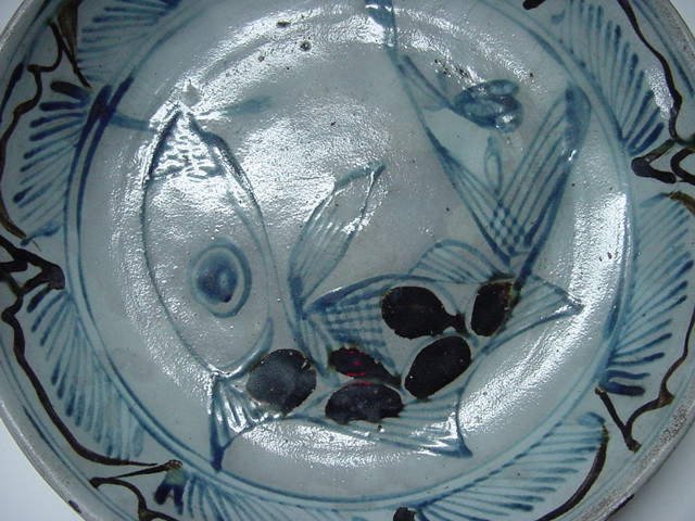 청화및철화 어문 대형접시