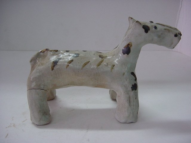 철화 마형백자 2점