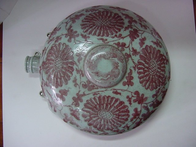 백자 진사채화문 주통