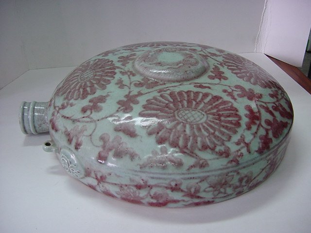 백자 진사채화문 주통