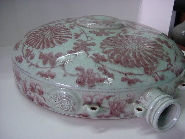 백자 진사채화문 주통