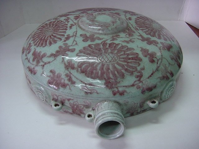 백자 진사채화문 주통