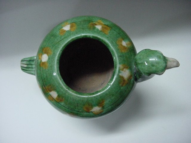 당삼채 채색백자 타조형호