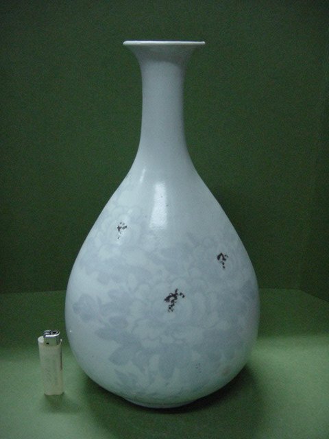 백자 분청철화목단문 대주병