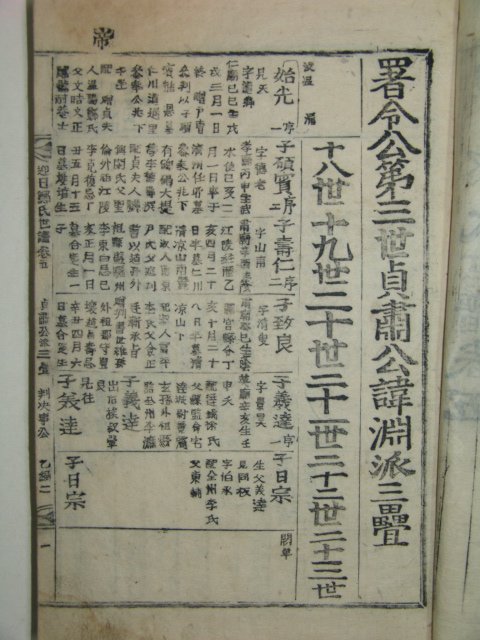 조선시대 목판본 영일정씨세보(迎日鄭氏世譜)권5,6,7,8   4책