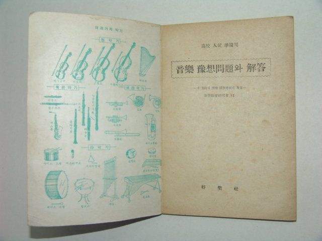 음악예상문제와해답(音樂豫想問題와解答)1책완질