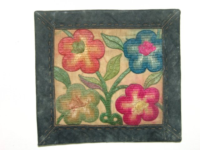 자수 화문사각배게모1쌍