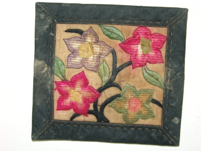 자수 화문사각배게모1쌍