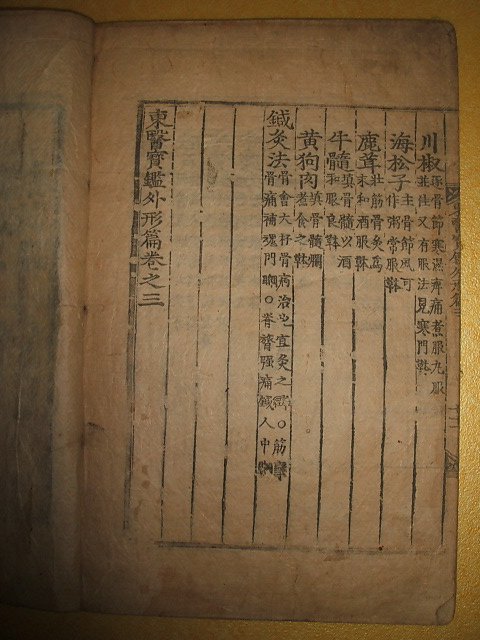 동의보감외형편(東醫寶鑑外形篇)권3 1책 허준(許浚)