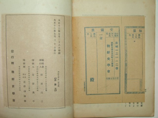1923년 조선사강좌(朝鮮史講座)