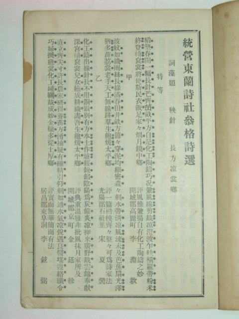 1922년 참격시선(參格詩選)