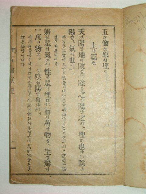 1926년 오륜원리언해(五倫原理諺解) 李敏應