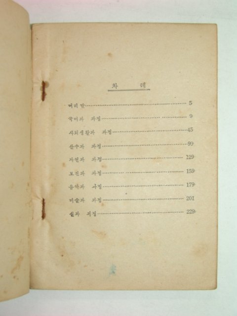 1955년 국민학교 교과과정
