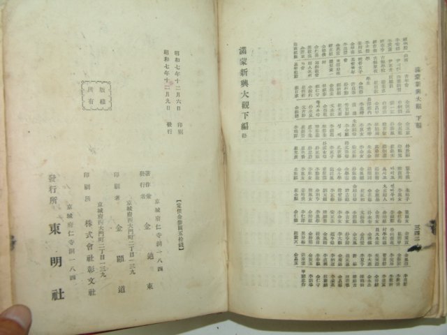 1932년 만몽신흥대관(滿蒙新興大觀)상하 1책완질