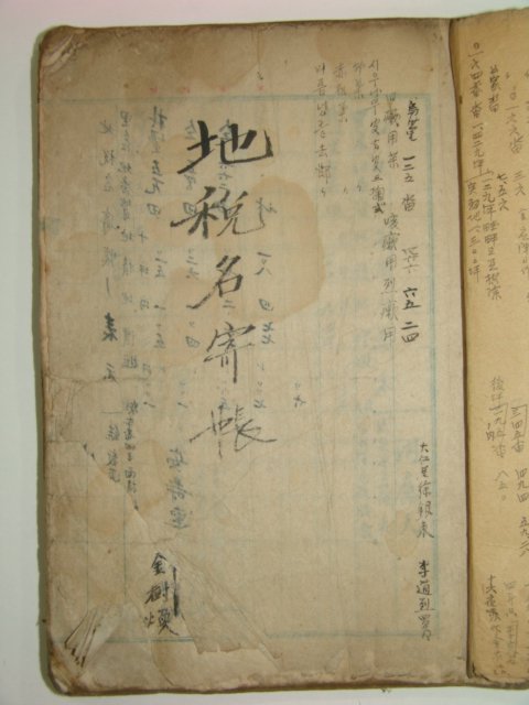 1930년대 하동지역 지세명기장(地稅名寄帳) 1책