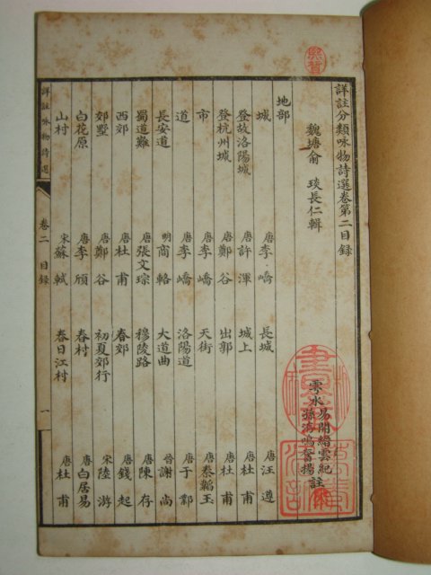 1928년 역대영물시선(歷代詠物詩選)8책완질