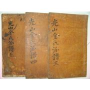 조선시대 목활자본 광산김씨족보(光山金氏族譜)권3,4,5 3책
