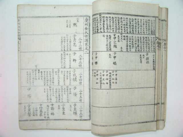 1956년 석판본 경주김씨파보(慶州金氏派譜) 3책완질