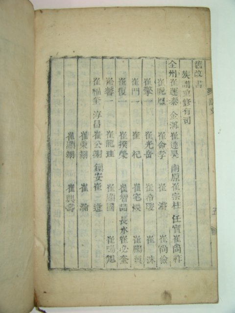 1821년 전주최씨족보(全州崔氏族譜) 5책