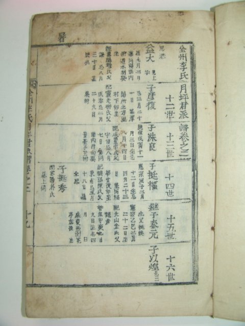 1916년 전주이씨월평군파보 권2,3 2책