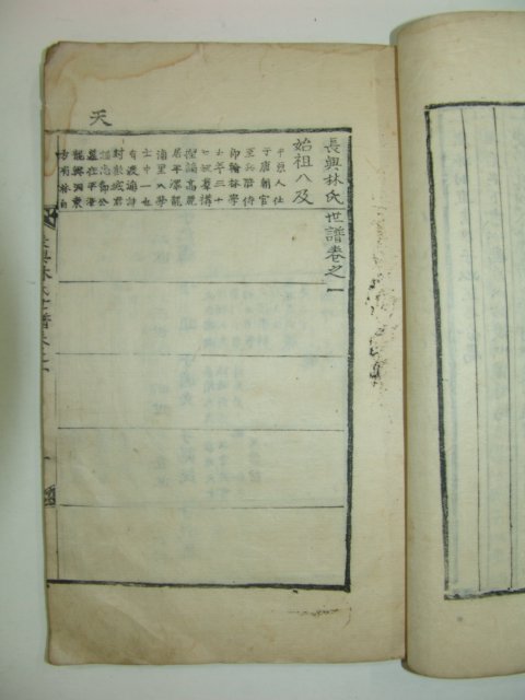 1848년 용호재에서 간행한 장흥임씨세보 2책완질