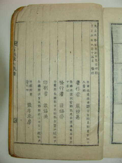 1917년 목활자본간행 영월엄씨족보(寧越嚴氏族譜)2책완질