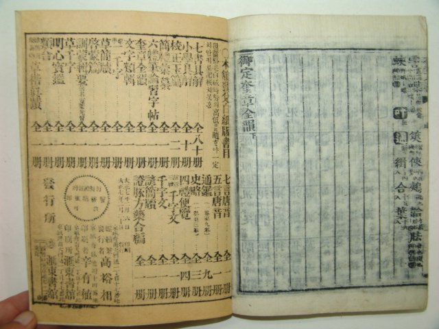 1918년 경성간행 목판본 규장전운(奎章全韻)1책완질
