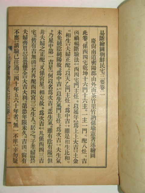 1929년 밀양간행 이단회도민택삼요(易斷繪圖民宅三要)권2 1책