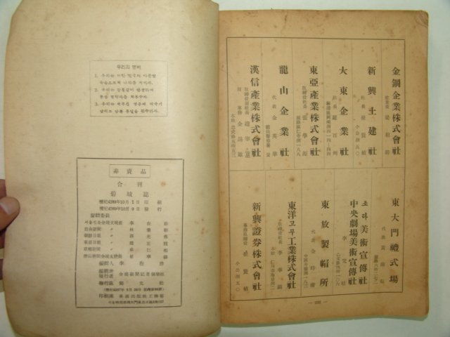 1956년 간행 합간벽성지(合刊碧城誌) 1책완질