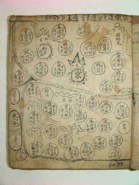 300년이상된 고필사본 지의역대도(地醫歷代圖) 1책