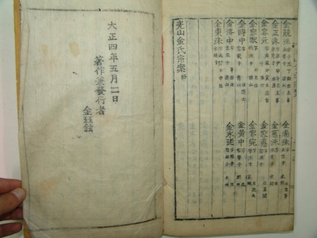 1915년 목활자본간행 광산김씨평장동실적,종안 2책완질
