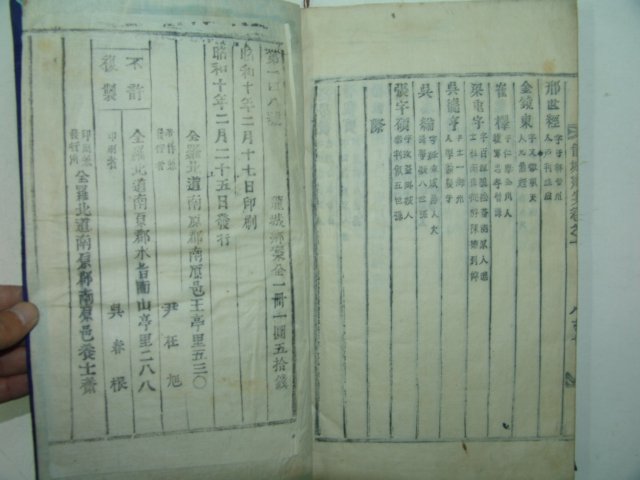1935년 목활자본 남원 용성향안(龍城鄕案)1책완질