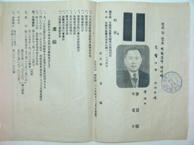 1950년대 여천군 선거관련