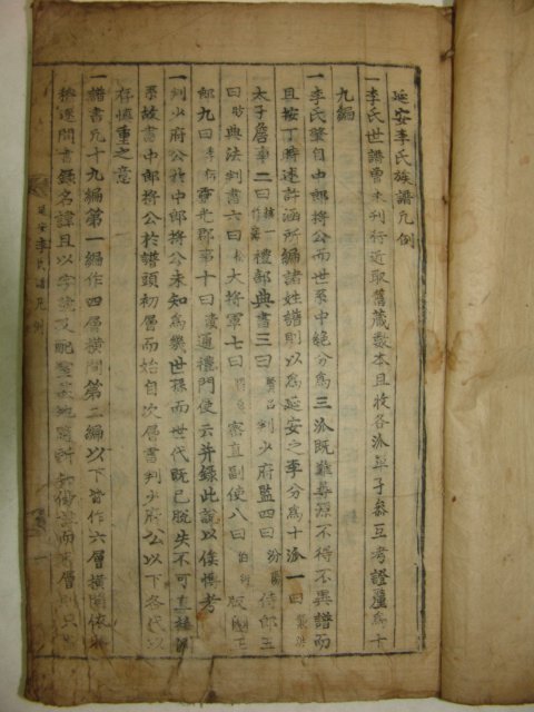 1729년(己酉譜)고활자본 연안이씨족보(延安李氏族譜)19권5책완질