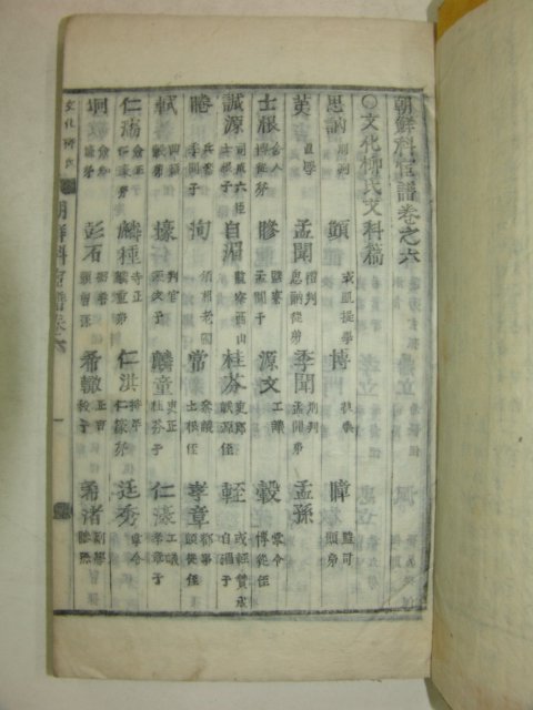 목활자본 조선과관보(朝鮮科官譜)권5,6 2책