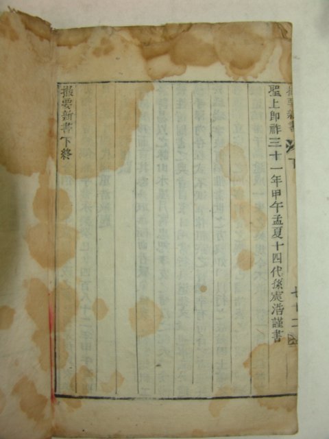 1894년 활자본 촬요신서(撮要新書)하권 1책