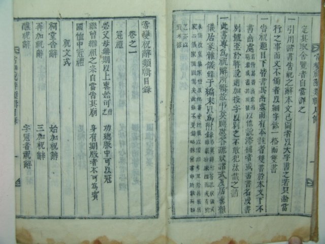 1922년 남원간행 목활자본 金在洪編 상변축사류집(常變祝辭類輯)1~4 2책