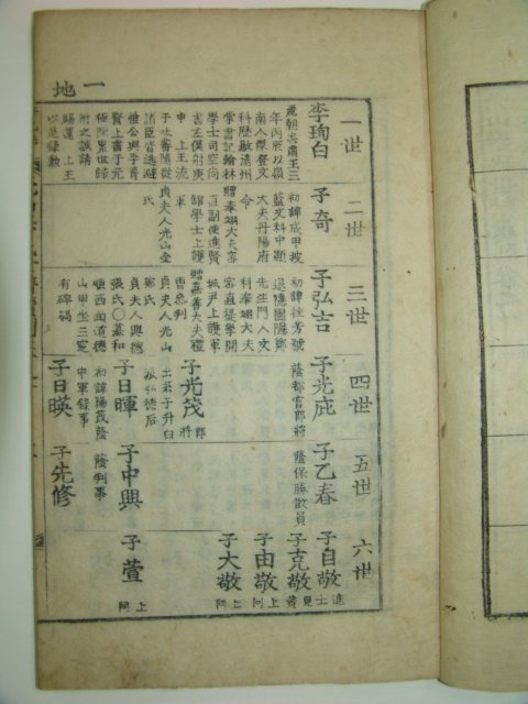 1881년 이주성(李周成)編 광산이씨세보속간(光山李氏世譜續刊)8권8책완질