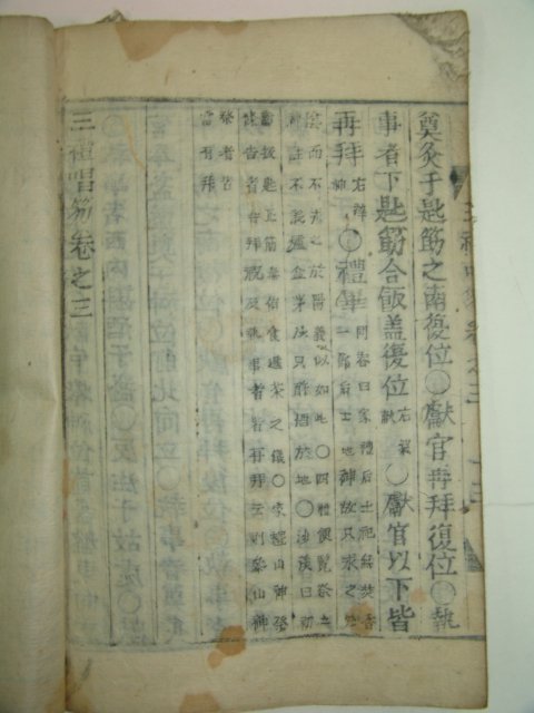 1920년(정리자체목활자본) 삼례창홀(三禮唱笏)1책완질