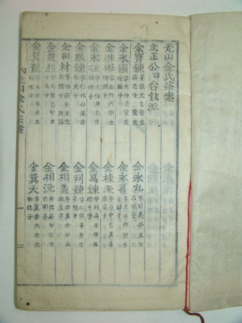 1915년 목활자본 광산김씨종안(光山金氏綜案)1책완질