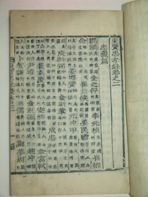 1934년 목활자본 고성간행 동현충효록(東賢忠孝錄)2책완질