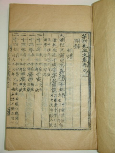 1901년 목활자본 이정(李瀞) 모촌선생문집(茅村先生文集)5권2책완질