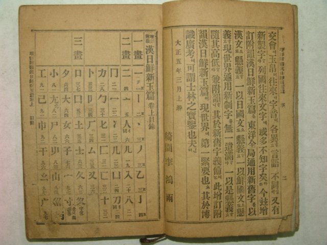 1916년간행 한일선신옥편(漢日鮮新玉篇)2책완질