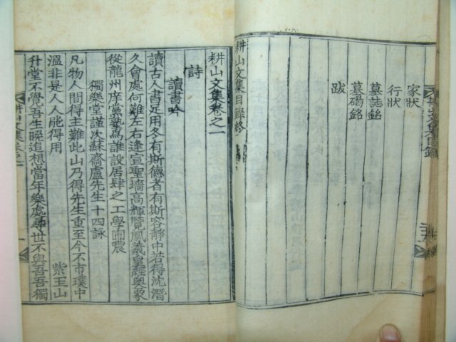 1927년 목판본 최시술(崔蓍述) 경산문집(耕山文集)권1,2 1책