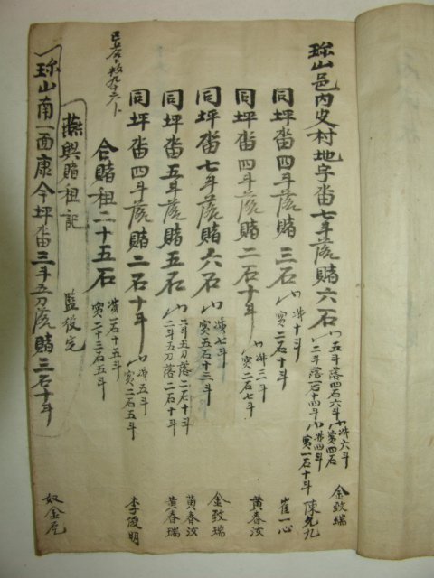 1886년(丙戌年) 추수기,도조기(賭租記) 1책