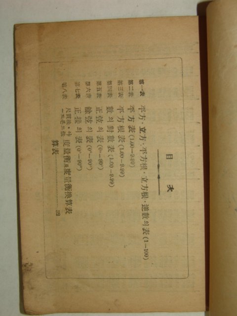 1952년 수표(數表) 1책완질