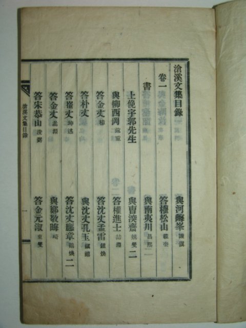 신연활자본 김수(金銖) 창계문집(滄溪文集)권1,2 1책