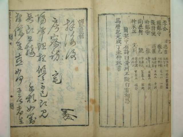 1607년 서문 희귀목판본 간첩총록(簡帖總錄) 1책완질
